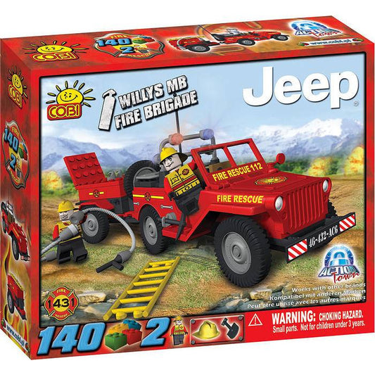 Action Town - 140 Piece Willys MB Jeep Fire Brigade Construction Set