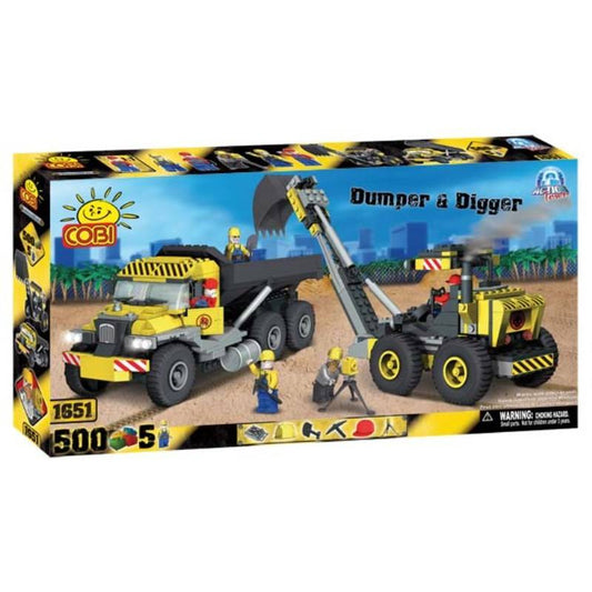Action Town - 500 Piece Construction Dumper and Digger Construction Set
