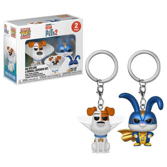 Secret Life of Pets 2 - Max & Snowball US Exclusive Pocket Pop! Keychain 2-pack [RS]