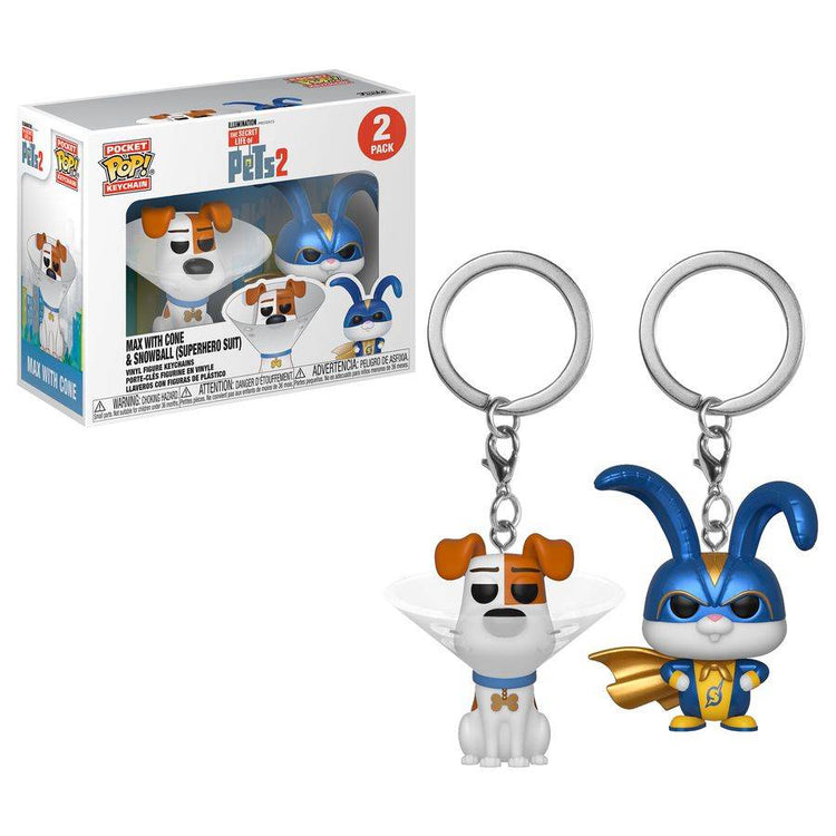 Secret Life of Pets 2 - Max & Snowball US Exclusive Pocket Pop! Keychain 2-pack [RS]