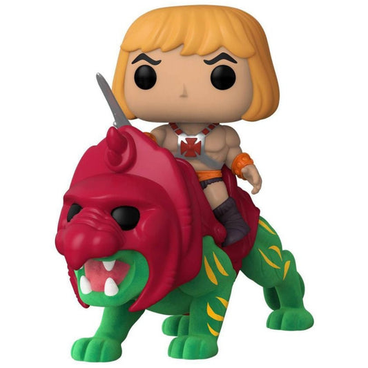 Masters of the Universe - He-Man on Battlecat Flocked US Exclusive Pop! Ride [RS]