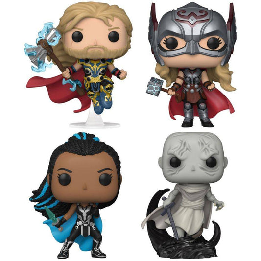 Thor 4: Love and Thunder - Thor, Mighty Thor, Valkyrie & Gorr US Exclusive Pop! 4-Pack [RS]