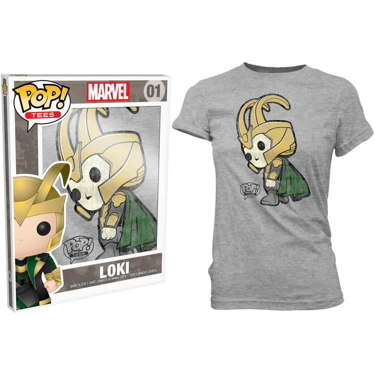 Thor - Loki Pop! T-Shirt Womens Grey M